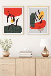Wallity Huhu45 - Set de 2 Pinturas Decorativas en MDF 50 x 70 cm